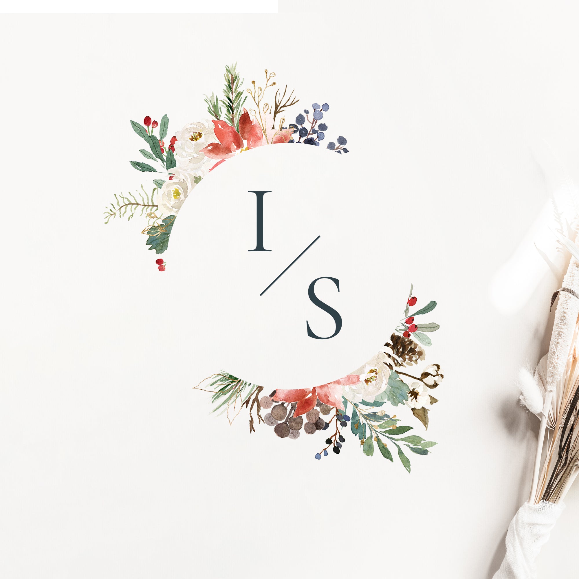 Natalia | Christmas Wedding Logo Design Template