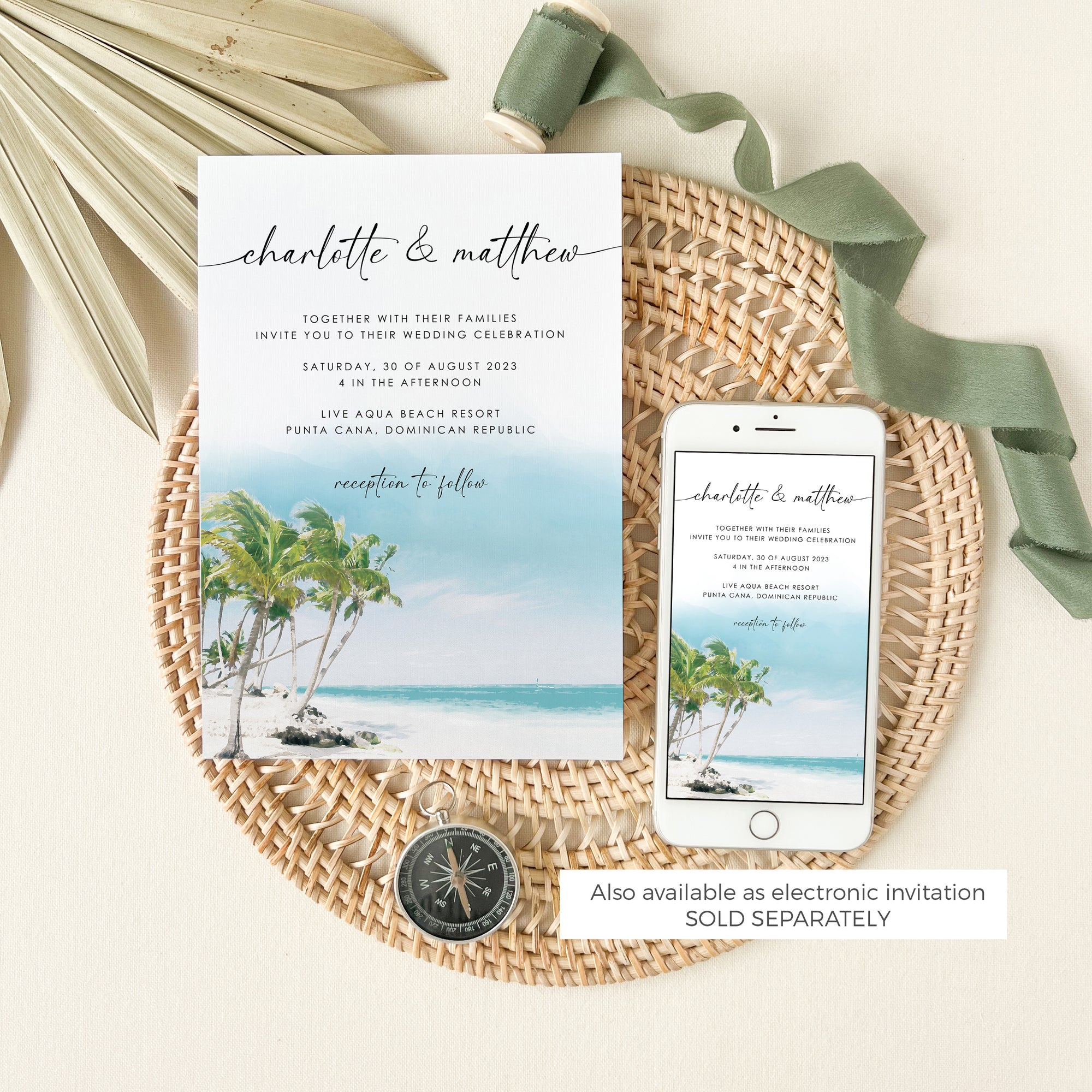 Mira | Tropical Wedding Invitation Template