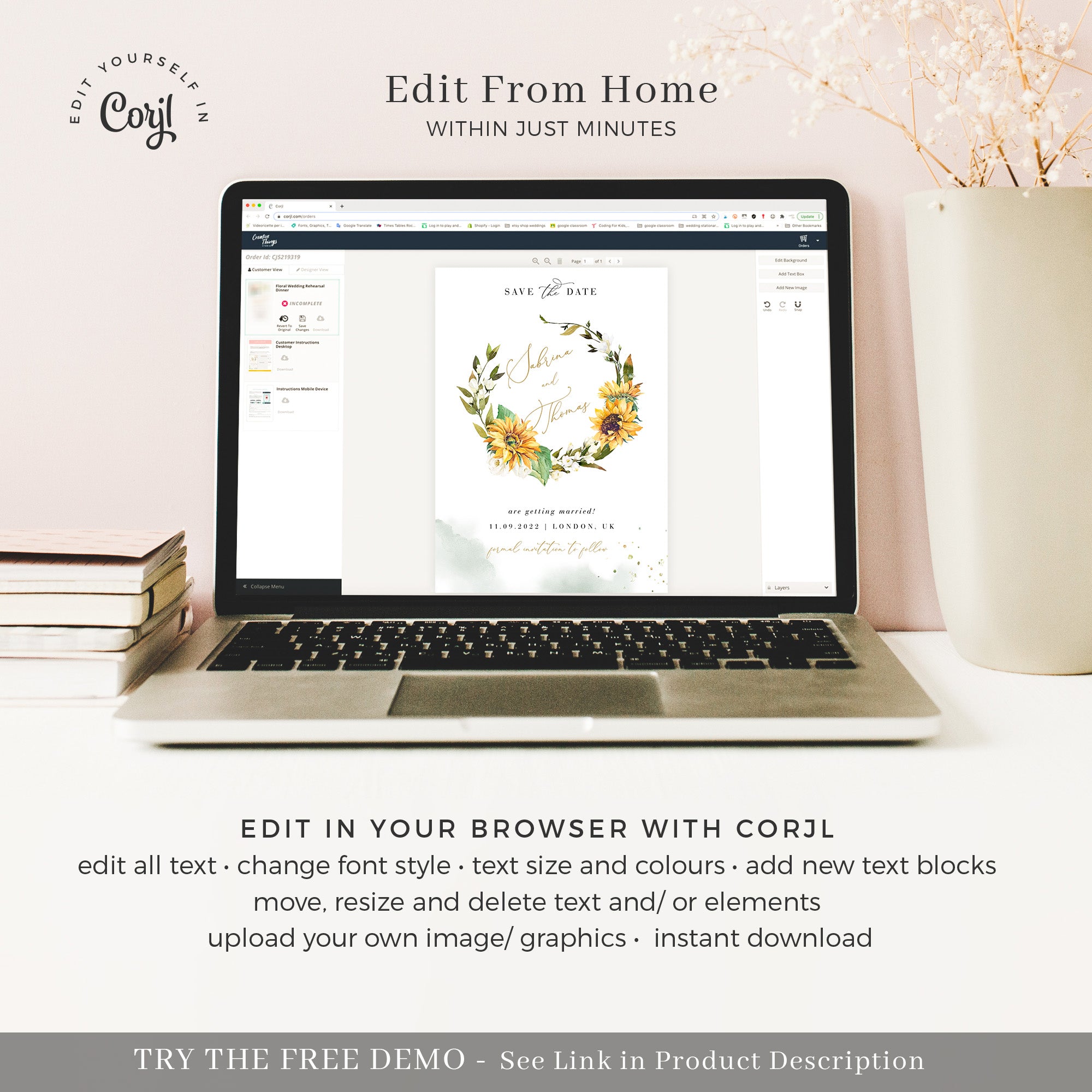 Marisol | Sunflowers Save the Date Template