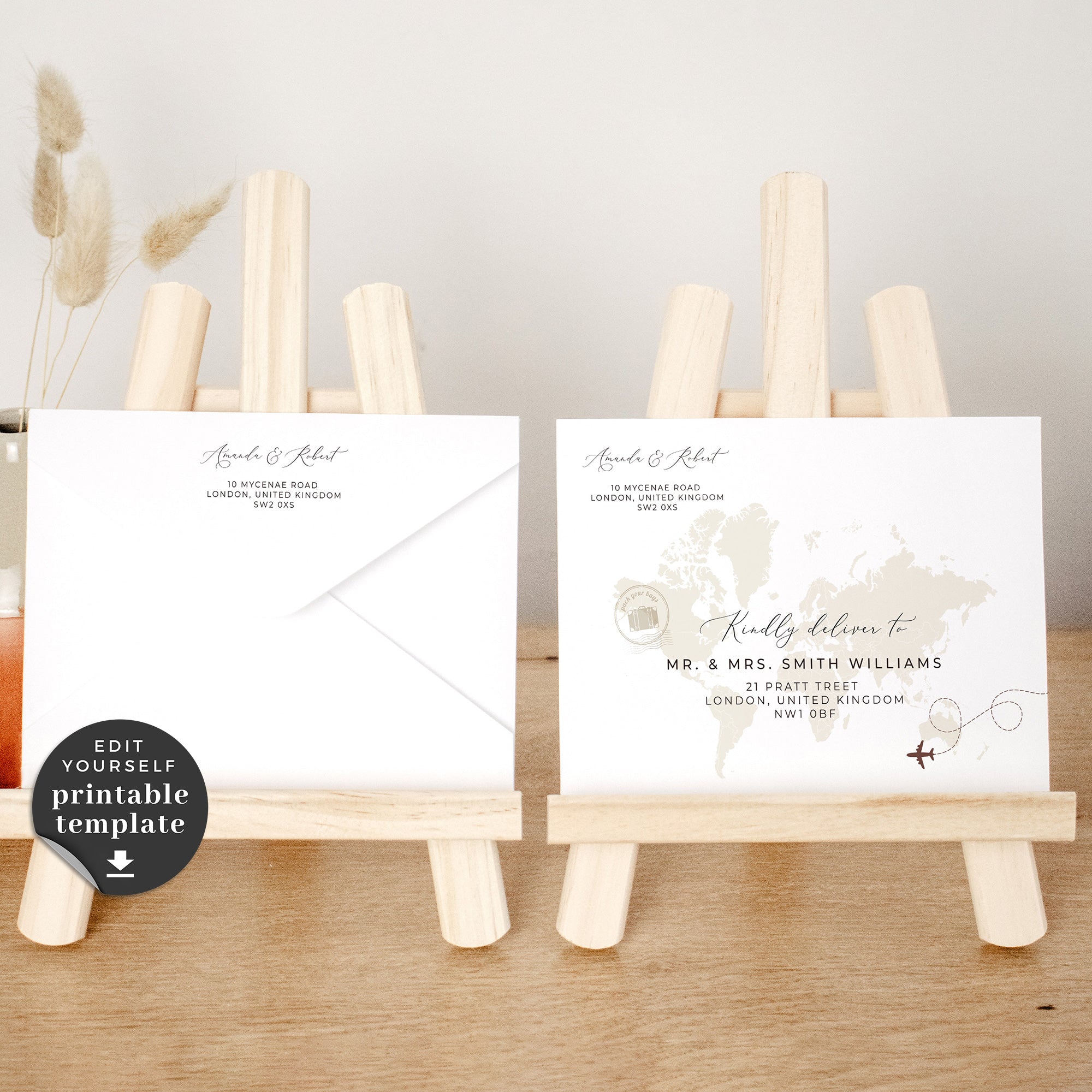 Sofia | Destination Wedding Envelope Addressing Template