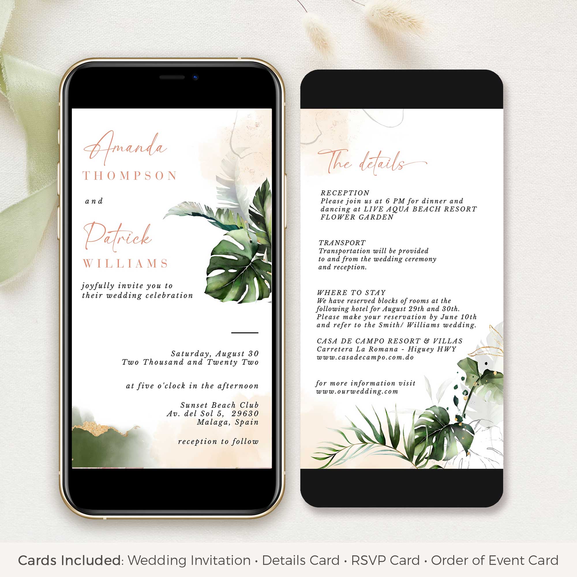 Palma | Tropical Wedding Invitation Electronic